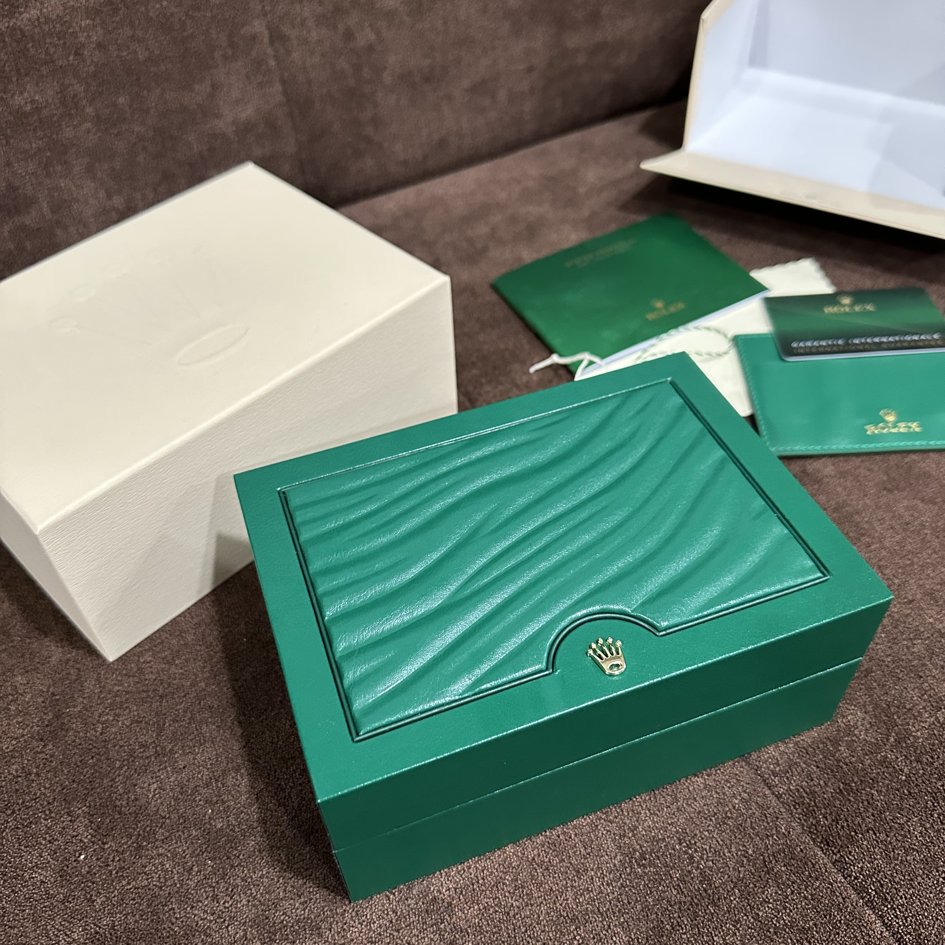 Luxury Green Watch Presentation Storage Box For Rolex Timepiece
